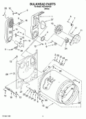 BULKHEAD PARTS Diagram and Parts List for RGD4400VQ0  Roper Dryer