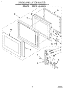 DOOR AND LATCH Diagram and Parts List for KEMS306XWH6  KitchenAid Wall Oven
