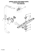 UPPER WASH AND RINSE PARTS Diagram and Parts List for IUD8000RS8  Whirlpool Dishwasher