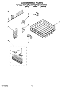 LOWER RACK PARTS Diagram and Parts List for KUDT03STSS3  KitchenAid Dishwasher