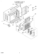 CABINET Diagram and Parts List for BHAC0830AS1  Whirlpool Air Conditioner