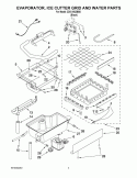 EVAPORATOR, ICE CUTTER GRID AND WATER PARTS Diagram and Parts List for ZDIC150ZBBD  Whirlpool Ice Maker
