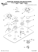SECTION Diagram and Parts List for GLT3615GB3  Whirlpool Cooktop