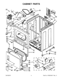 CABINET PARTS Diagram and Parts List for YWED5500XW1  Whirlpool Dryer