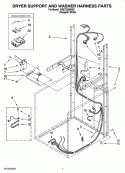 DRYER SUPPORT AND WASHER HARNESS PARTS Diagram and Parts List for YWET3300SQ2  Whirlpool Washer Dryer Combo