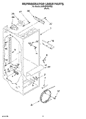 REFRIGERATOR LINER Diagram and Parts List for 6GD5SHQXKB00  Whirlpool Refrigerator