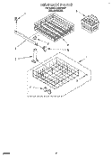 DISHRACK Diagram and Parts List for LUD2100X7  Whirlpool Dishwasher