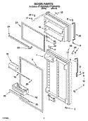 DOOR PARTS Diagram and Parts List for CT18GKXRT00  Whirlpool Refrigerator