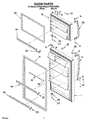 DOOR PARTS Diagram and Parts List for ET5WSEXST00  Whirlpool Refrigerator