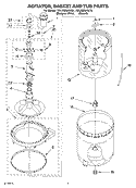 AGITATOR, BASKET AND TUB Diagram and Parts List for 7MLSQ8543JQ4  Whirlpool Washer