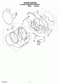 DOOR PARTS, OPTIONAL PARTS (NOT INCLUDED) Diagram and Parts List for WGD9500TW2  Whirlpool Dryer