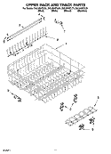 UPPER RACK AND TRACK PARTS Diagram and Parts List for DUL300XTLQ1  Whirlpool Dishwasher
