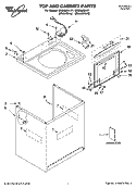TOP AND CABINET PARTS Diagram and Parts List for GSQ9669LW1  Whirlpool Washer