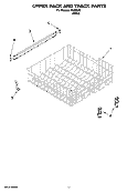 UPPER RACK AND TRACK PARTS Diagram and Parts List for ISU98662  Inglis Dishwasher