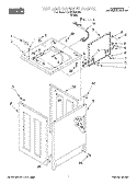 TOP AND CABINET Diagram and Parts List for CAW2792EW0  Whirlpool Washer
