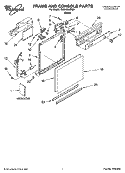 FRAME AND CONSOLE PARTS Diagram and Parts List for DU840SWPU0  Whirlpool Dishwasher
