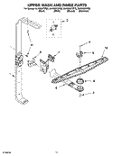 UPPER WASH AND RINSE PARTS Diagram and Parts List for DU1055XTPS3  Whirlpool Dishwasher