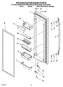 REFRIGERATOR DOOR PARTS Diagram and Parts List for GS5NHAXSY00  Whirlpool Refrigerator