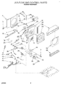 AIR FLOW AND CONTROL Diagram and Parts List for BHAC0500XS4  Whirlpool Air Conditioner