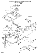 COOKTOP AND MANIFOLD, LITERATURE Diagram and Parts List for SF330PEWW8  Whirlpool Range