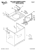 TOP AND CABINET PARTS Diagram and Parts List for LSN2000PG0  Whirlpool Washer