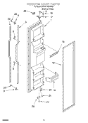 FREEZER DOOR Diagram and Parts List for 3XART730GW00  Whirlpool Refrigerator
