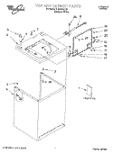 TOP AND CABINET, LITERATURE Diagram and Parts List for LXR6432JQ0  Whirlpool Washer