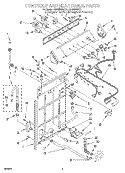 CONTROLS AND REAR PANEL Diagram and Parts List for GSQ9340EZ1  Whirlpool Washer