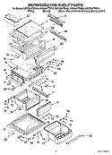 REFRIGERATOR SHELF PARTS Diagram and Parts List for KSCS23FTBT00  KitchenAid Refrigerator