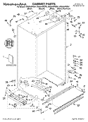 CABINET, LITERATURE Diagram and Parts List for KSSS48FKW01  KitchenAid Refrigerator