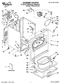CABINET PARTS Diagram and Parts List for LER5636LT1  Whirlpool Dryer