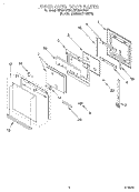 UPPER OVEN DOOR Diagram and Parts List for RBD275PDB1  Whirlpool Wall Oven