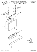 DOOR AND PANEL PARTS Diagram and Parts List for DU1145XTPQ7  Whirlpool Dishwasher