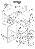 LINER Diagram and Parts List for 5VET2WPKLQ00  Whirlpool Refrigerator