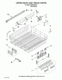 UPPER RACK AND TRACK PARTS Diagram and Parts List for KUDS30FXPA4  KitchenAid Dishwasher