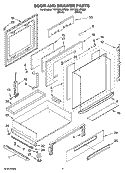 DOOR AND DRAWER PARTS Diagram and Parts List for YGY398LXPB02  Whirlpool Range