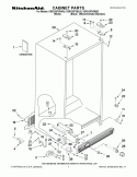 CABINET PARTS Diagram and Parts List for KSRX25FVMS02  KitchenAid Refrigerator