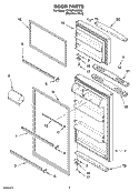 DOOR PARTS Diagram and Parts List for CR18PKXRS00  Crosley Refrigerator