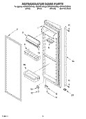 REFRIGERATOR DOOR Diagram and Parts List for KSRS25CKWH02  KitchenAid Refrigerator