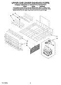 UPPER AND LOWER DISHRACK PARTS Diagram and Parts List for KUDD03DTSS10  KitchenAid Dishwasher
