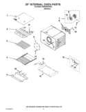 30`` INTERNAL OVEN PARTS Diagram and Parts List for KDRS483VSS03  KitchenAid Range