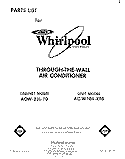 SECTION Diagram and Parts List for ACW104XP0  Whirlpool Air Conditioner