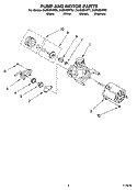 PUMP AND MOTOR PARTS Diagram and Parts List for DU850SWPQ1  Whirlpool Dishwasher