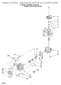 BRAKE, CLUTCH, GEARCASE, MOTOR AND PUMP Diagram and Parts List for LTE5243DQ0  Whirlpool Washer Dryer Combo