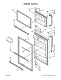 DOOR PARTS Diagram and Parts List for W8TXNWFBB00  Whirlpool Refrigerator