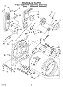 BULKHEAD PARTS Diagram and Parts List for 7MWG66740SW0  Whirlpool Dryer