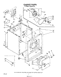 CABINET Diagram and Parts List for LE6405XPW0  Whirlpool Dryer