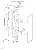FREEZER DOOR Diagram and Parts List for 3XKGN7050F03  Whirlpool Refrigerator