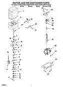 MOTOR AND ICE CONTAINER PARTS Diagram and Parts List for GD5RHAXNQ00  Whirlpool Refrigerator