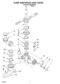 PUMP AND SPRAY ARM Diagram and Parts List for DU811SWKQ0  Whirlpool Dishwasher
